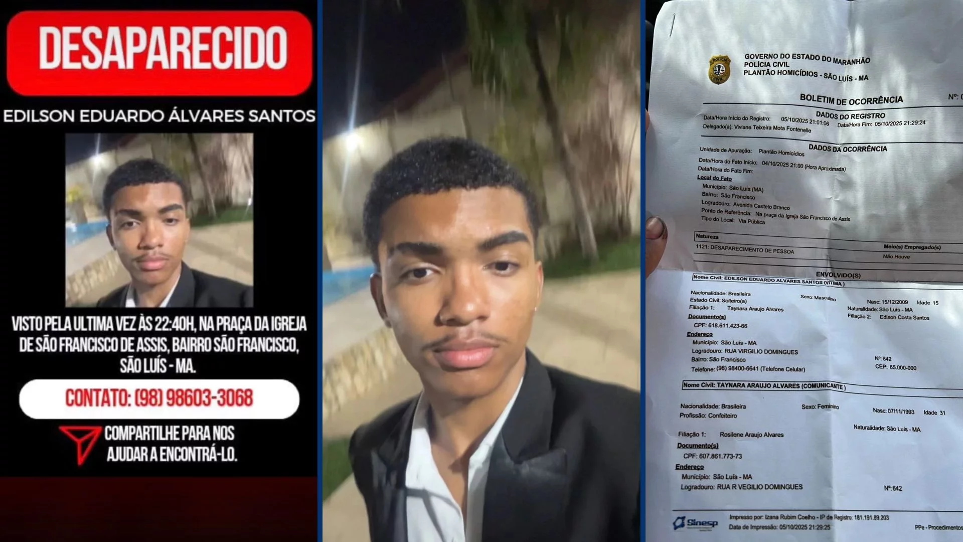 Polícia investiga desaparecimento de jovem em São Luís