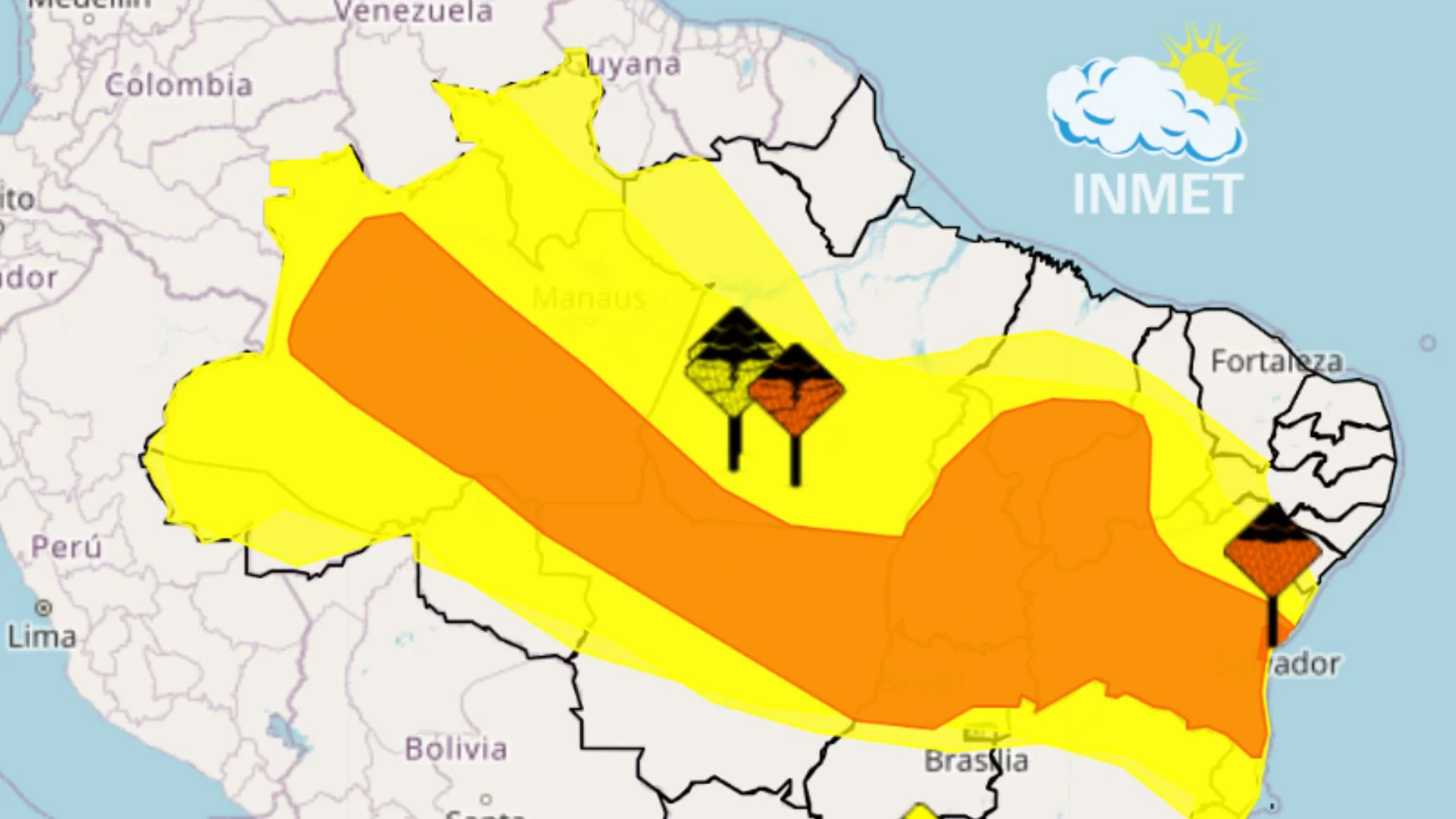 Maranhão tem dois alertas de chuvas intensas  nesta segunda (20)