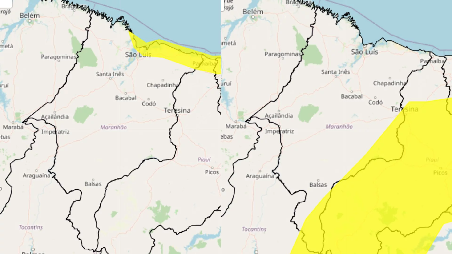 Maranhão segue com alertas amarelos nesta quinta (30)