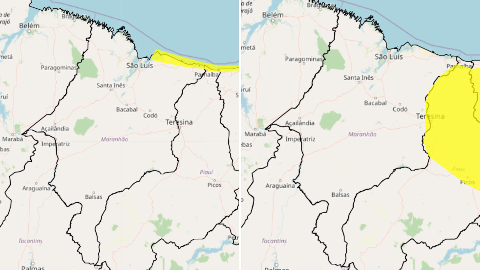 Mais de 100 cidades do MA recebem alerta nesta quarta (01)