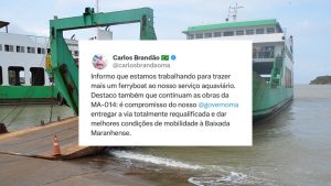 Brandão anuncia novo ferryboat para travessia da Baixada Maranhense