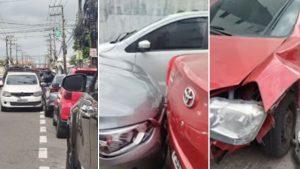 Perseguição policial tem troca de tiros e veículos danificados