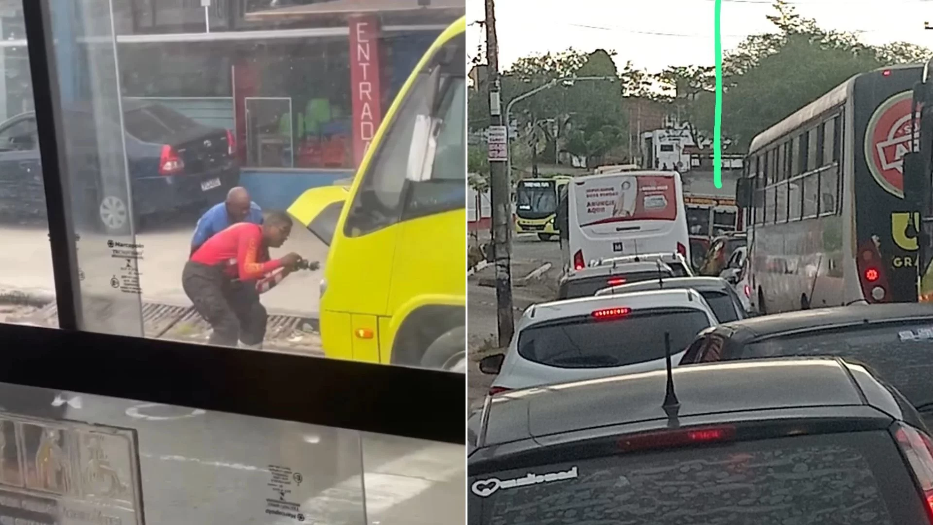 VÍDEO: Princípio de incêndio em ônibus causa lentidão no trânsito
