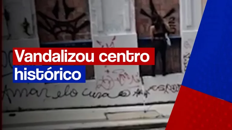 A mulher que aparece em vídeos pichando compareceu à sede do Batalhão de Polícia