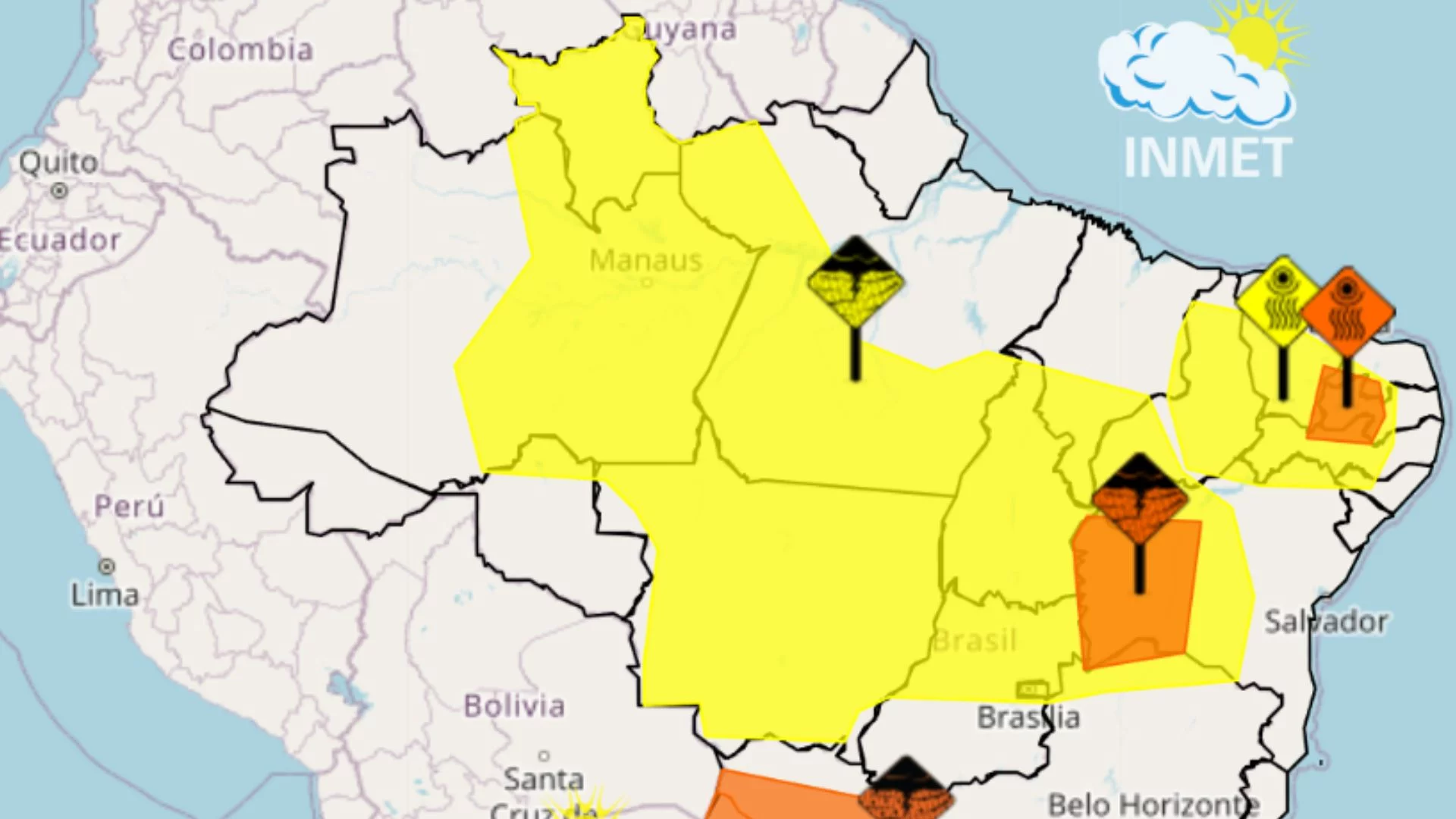Maranhão tem dois alertas do Inmet nesta sexta-feira (7)