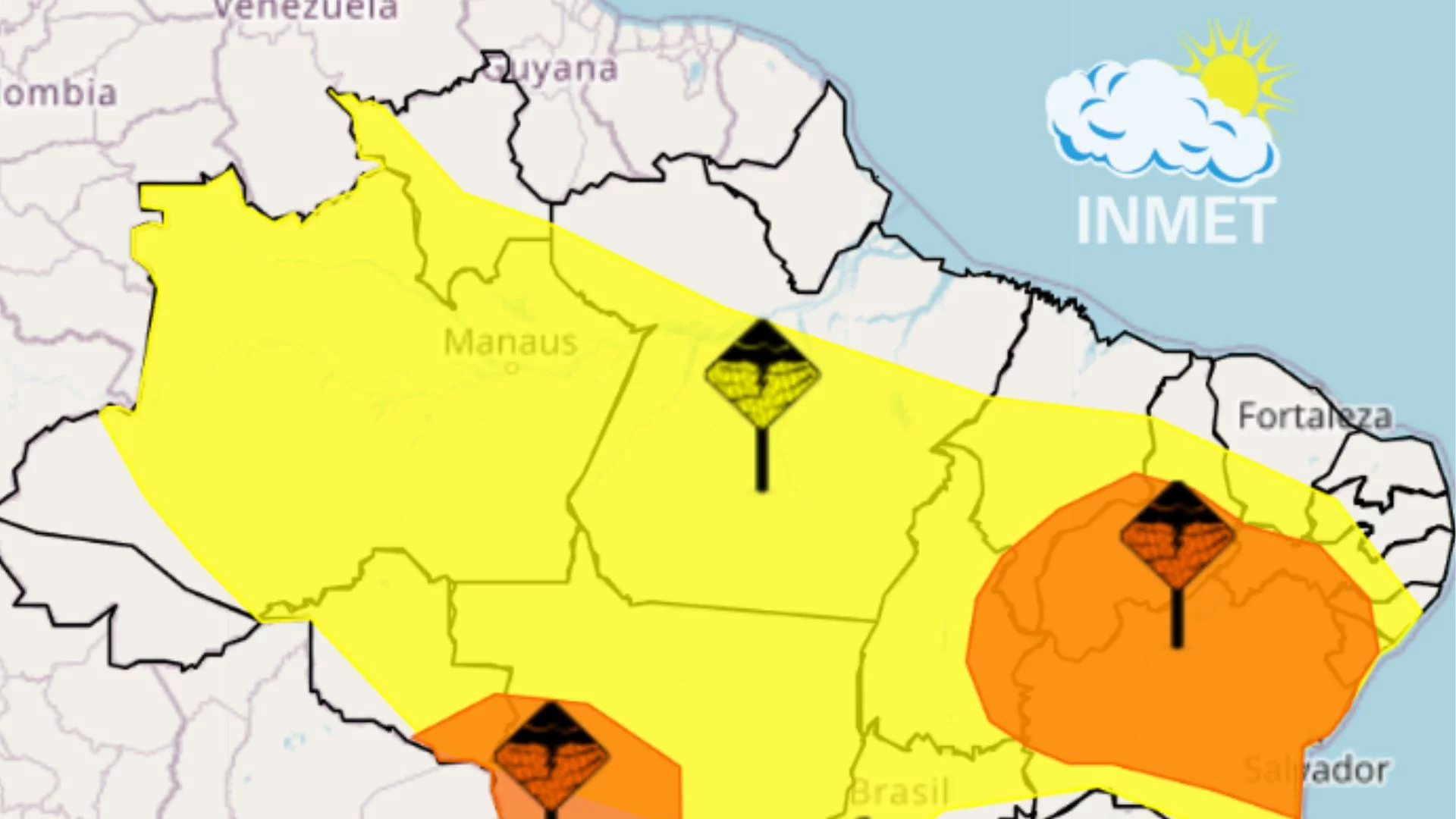 INMET emite alerta laranja de chuva para o Maranhão