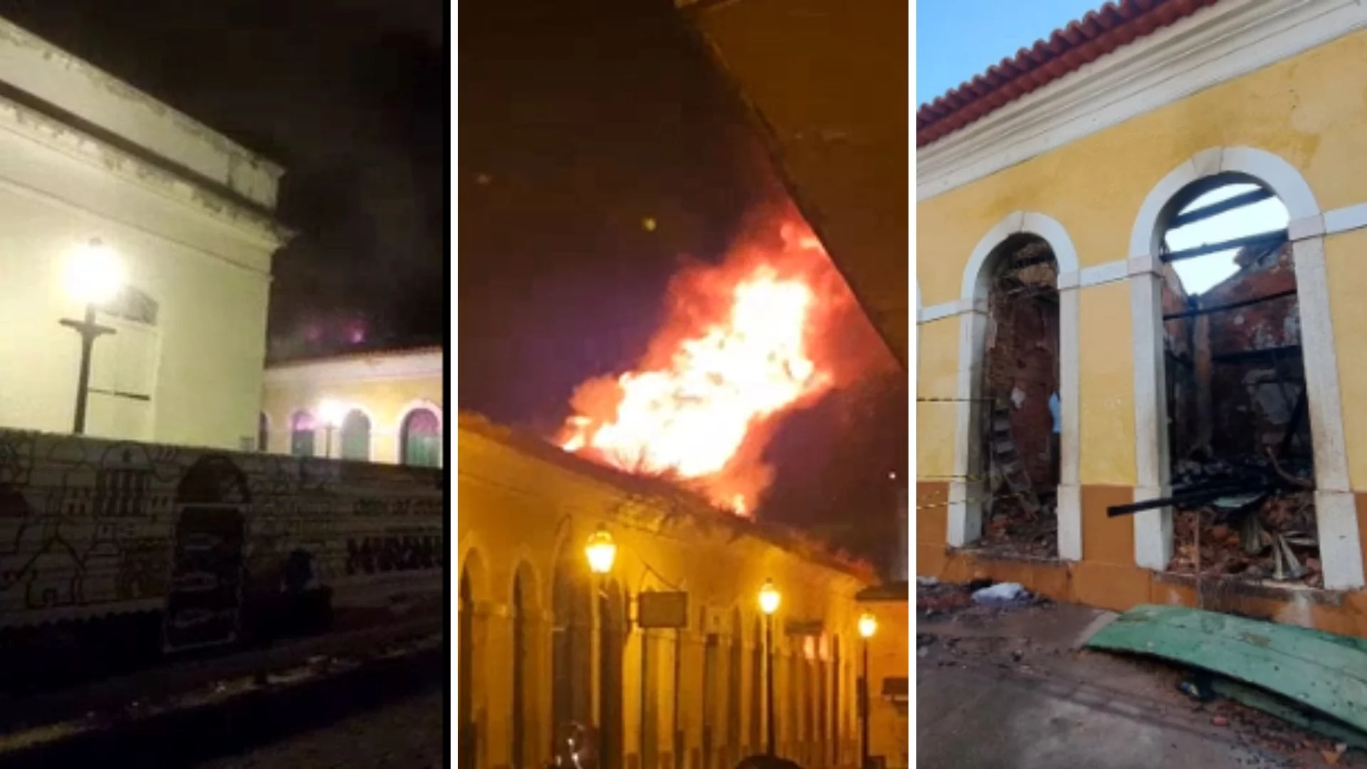 VÍDEO: Incêndio destrói casarões históricos no Centro de São Luís