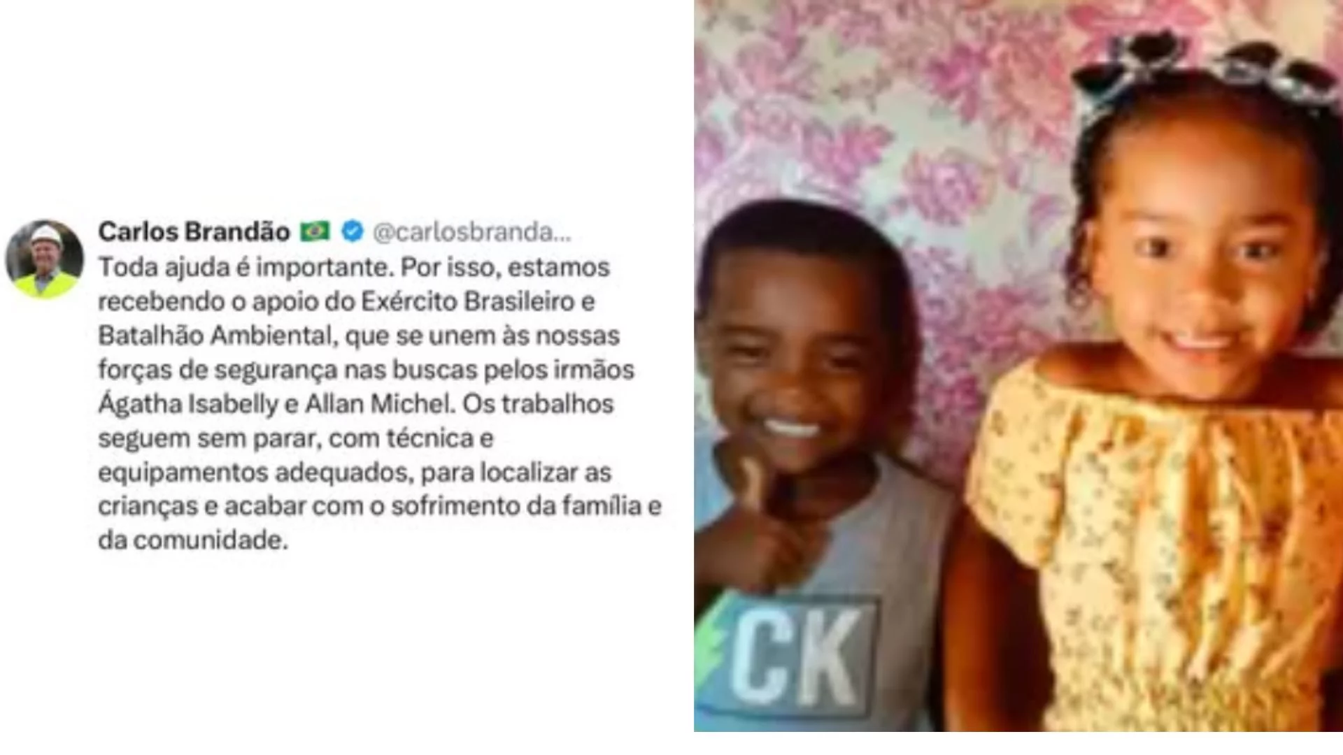 Exército Brasileiro vai auxiliar nas buscas por irmãos desaparecidos em Bacabal