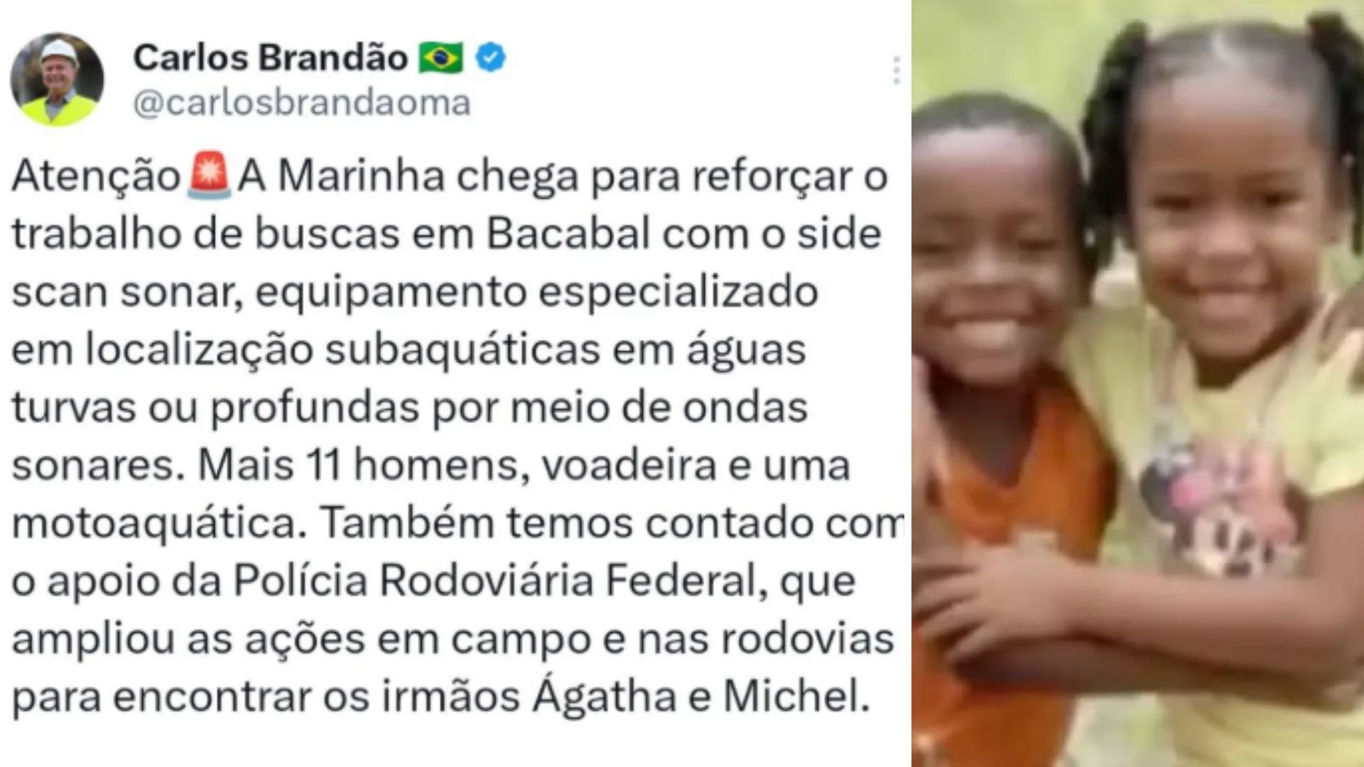 Marinha reforça buscas por crianças desaparecidas em Bacabal