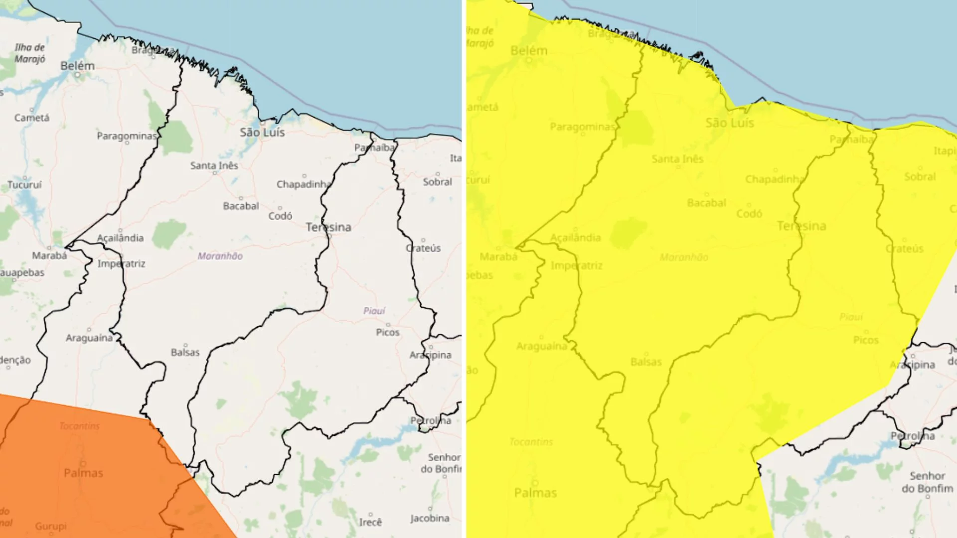 Maranhão tem dois alertas de chuva nesta segunda (16)