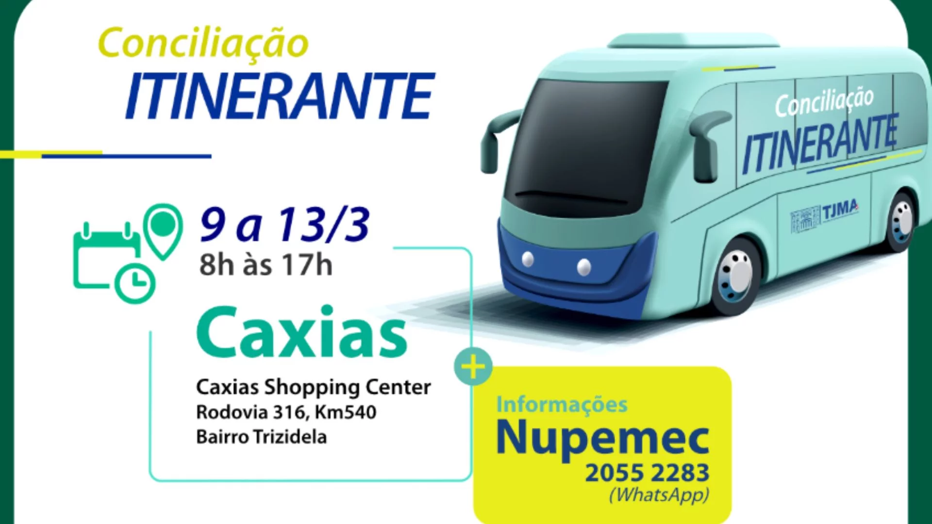 Conciliação Itinerante atende a população de Caxias até dia 13