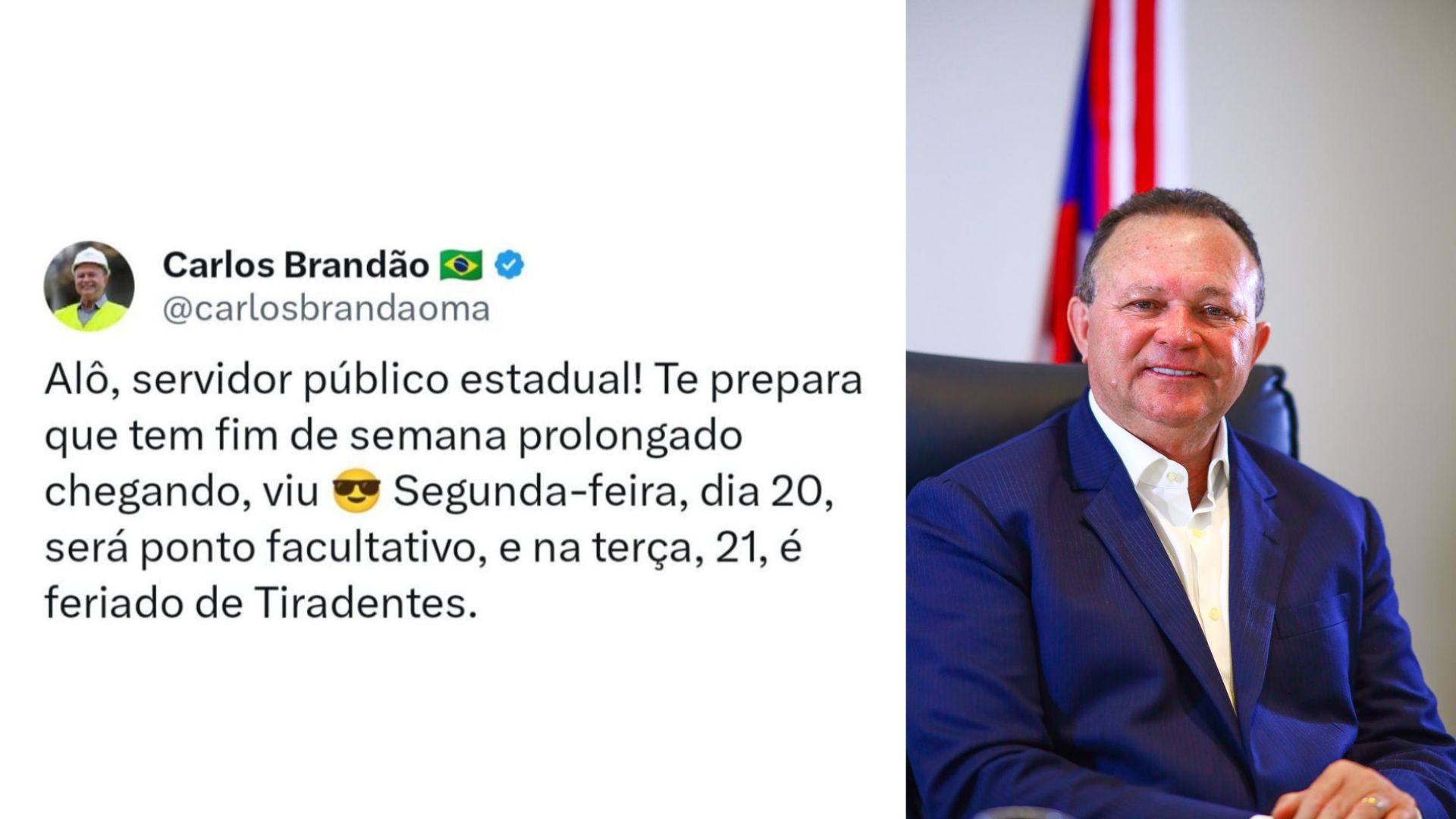 Brandão decreta ponto facultativo na próxima segunda-feira (20)