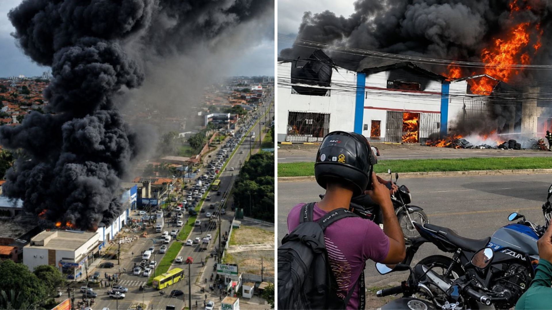 VÍDEO: Incêndio destrói galpão de distribuidora de plástico em São Luís