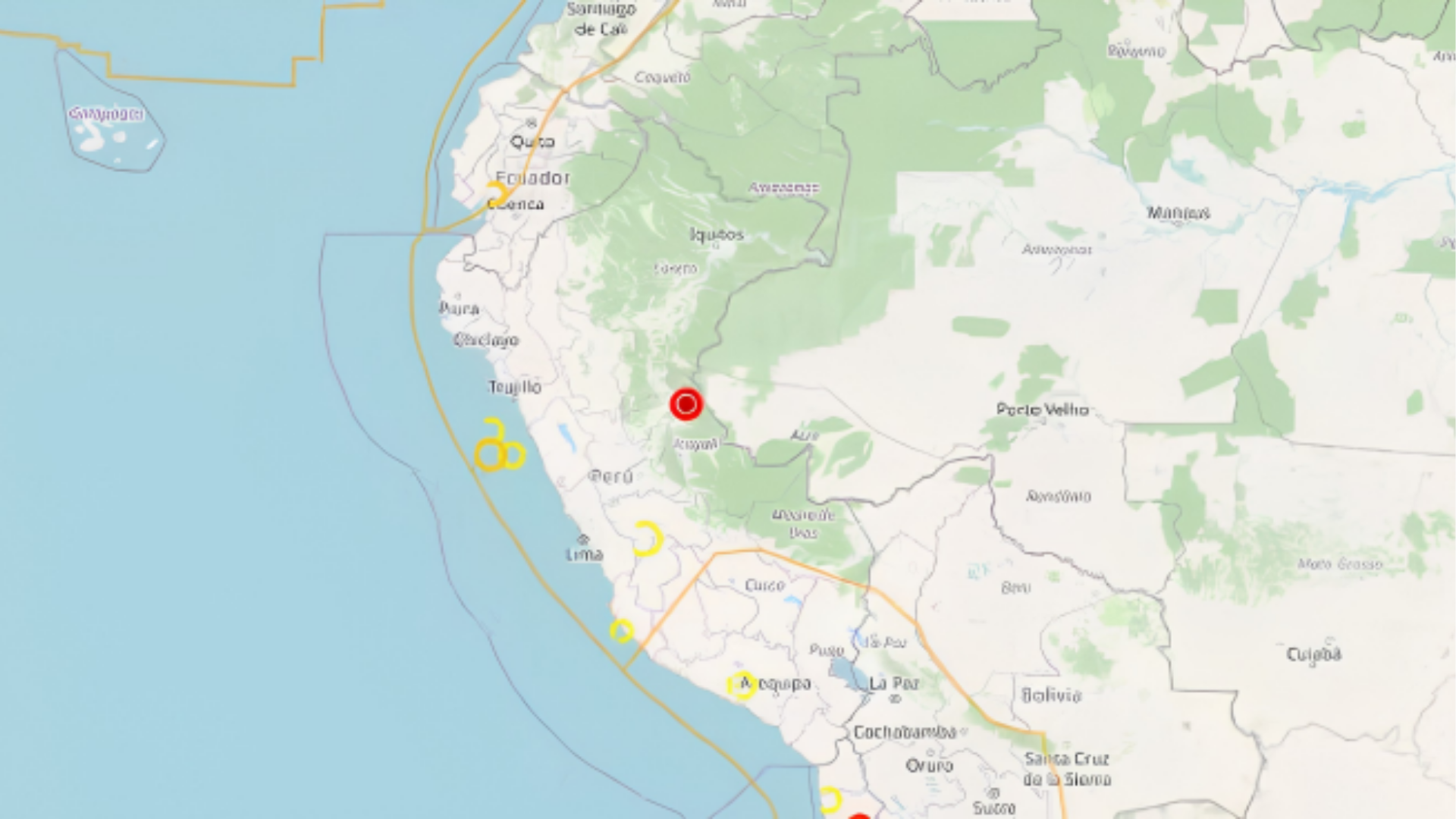 Terremoto atinge região do Peru próxima à fronteira com o Brasil
