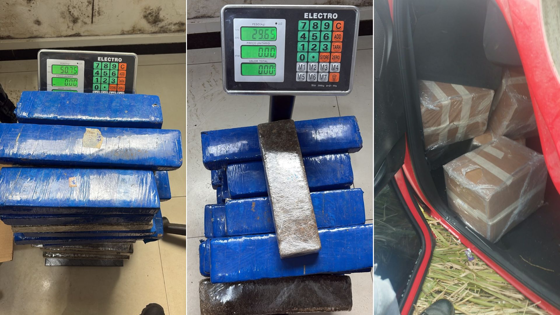 Polícia Militar apreende 130 kg de maconha após veículo capotar na BR-135