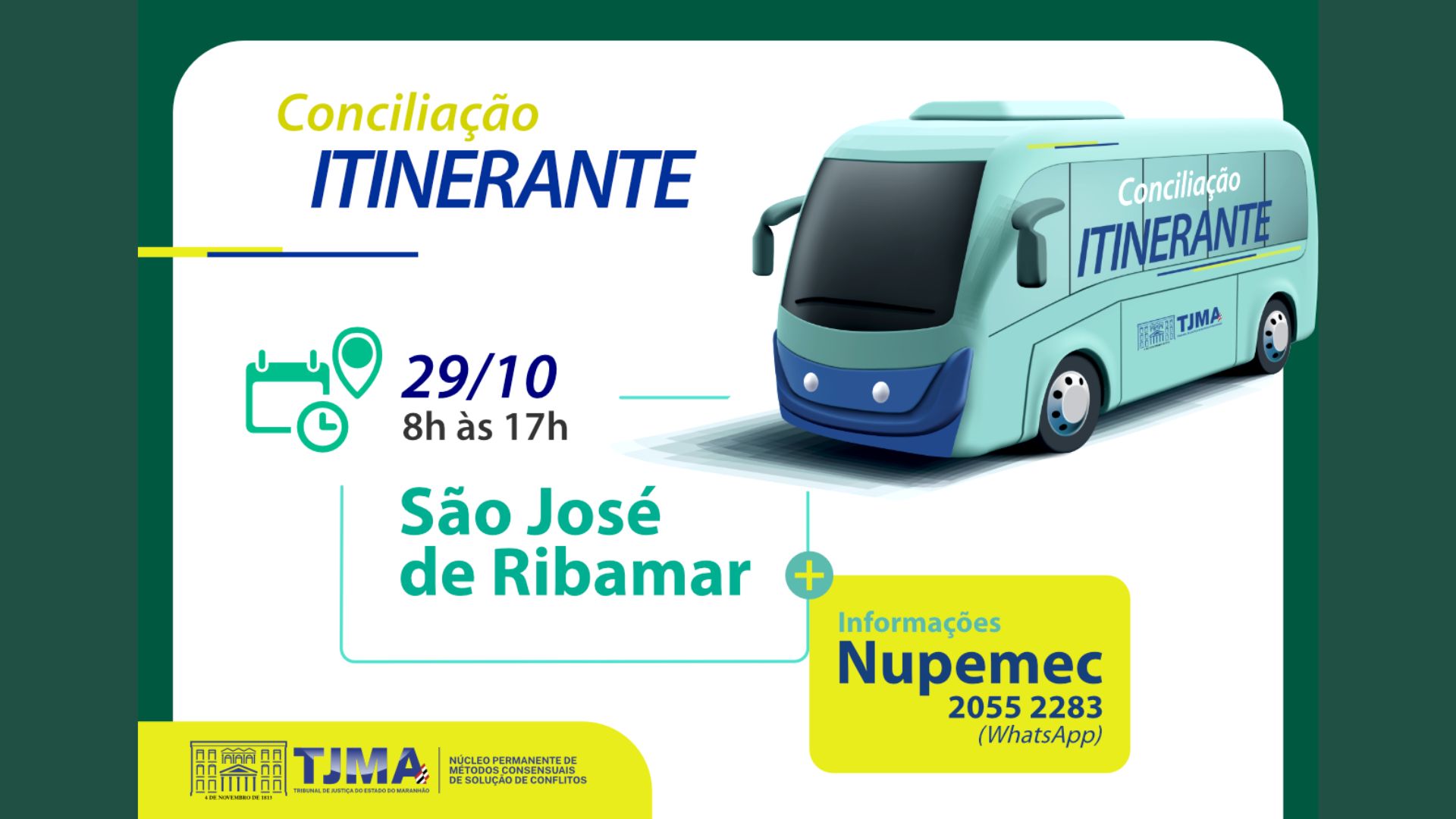 Conciliação Itinerante oferece serviços gratuitos em São José de Ribamar