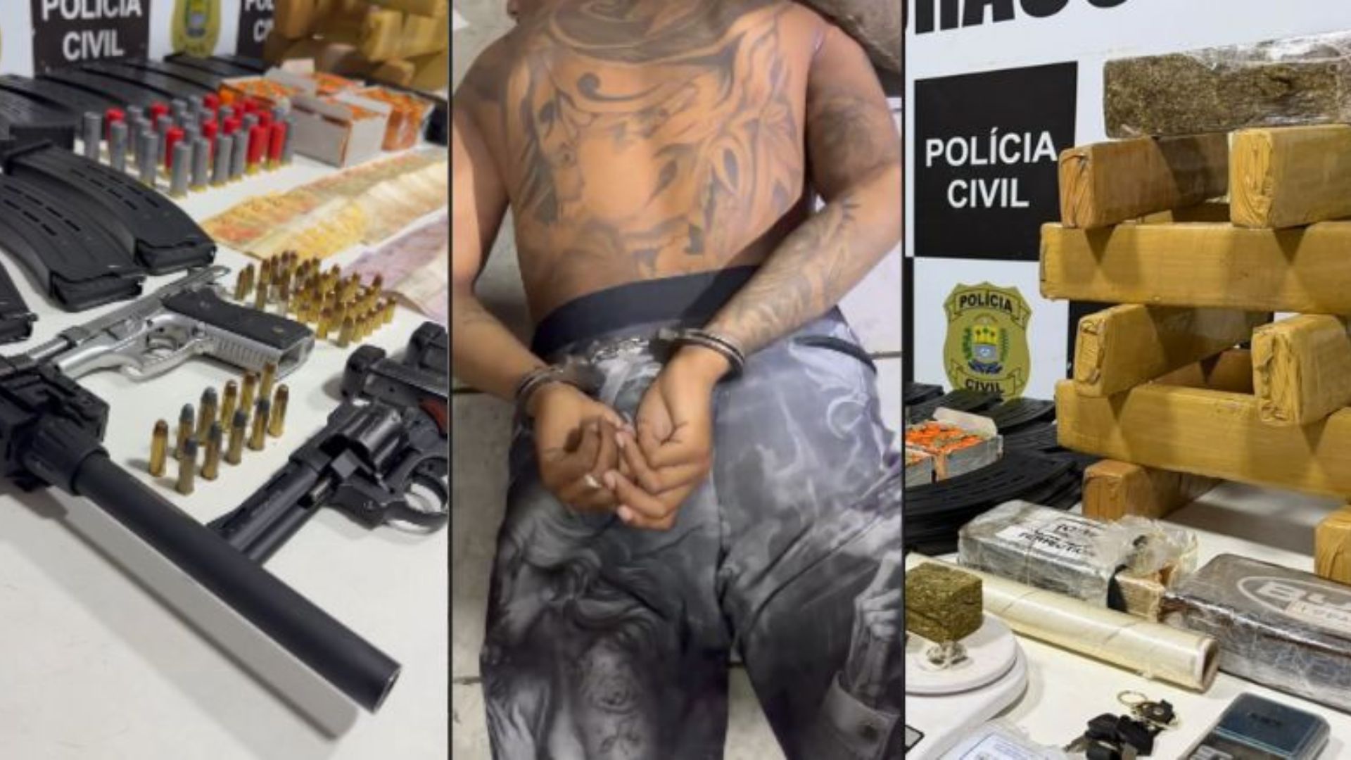 VÍDEO: Maranhense é preso com armas e drogas e receberia R$ 4 mil do PCC