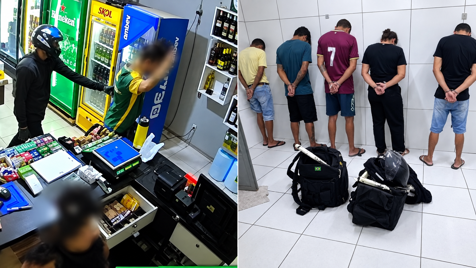 VÍDEO: Cinco suspeitos são presos após assalto a depósito de bebidas